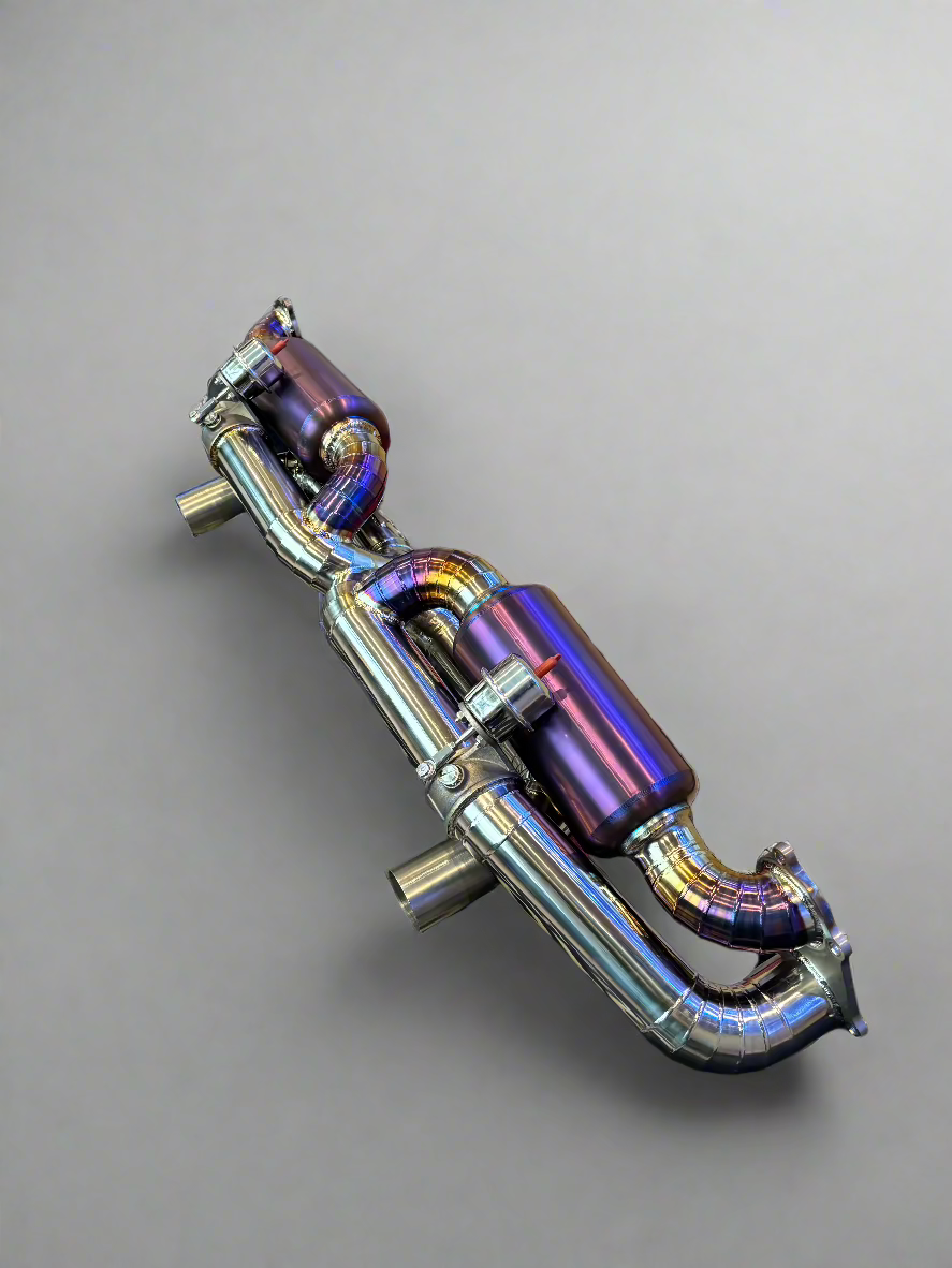 Fusion Motorsport Fabrications Porsche 718 GT4 Valved Titanium Axle-Back Exhaust