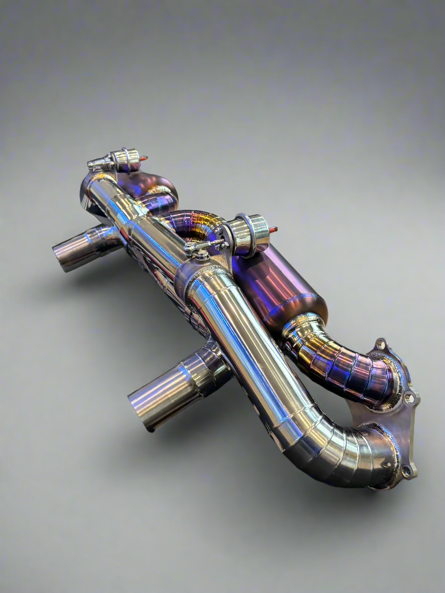 Fusion Motorsport Fabrications Porsche 718 GT4 Valved Titanium Axle-Back Exhaust